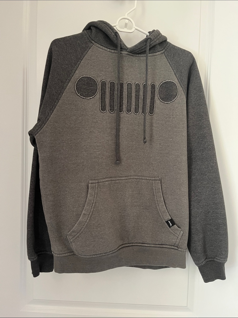 Men's Charcoal Grey Pullover Hoodie - Jeep Style Graphic